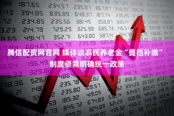 腾信配资网官网 媒体谈农民养老金“提档补缴” 制度亟需明确统一政策